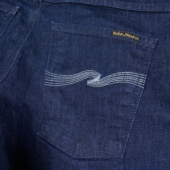 Nudie Jeans Tape Ted Organic Dry Grey Embo Blue Slim Denim Mens  30 (28x26) - Picture 4 of 11